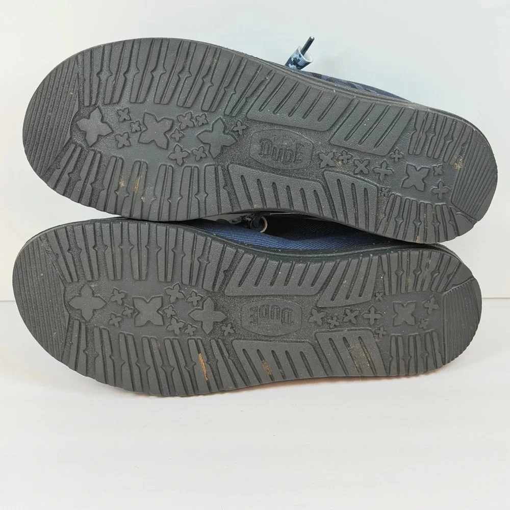 Hey Dude Mens Wally US Navy Size 10 Digital Camo Canvas Loafers Blue 43082-498
